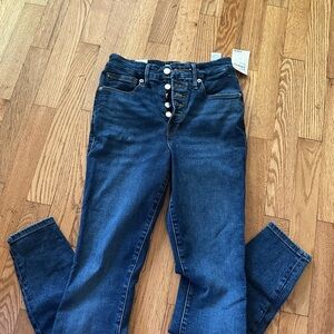 Good American NWY size 2/26 blue skinny jeans button fly